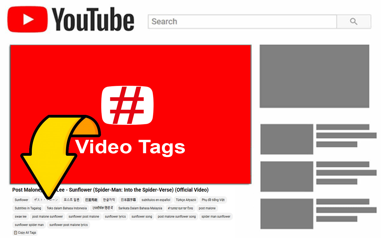 YouTube tags