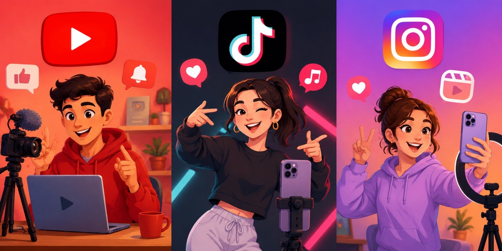 YouTube vs TikTok vs Instagram Reels